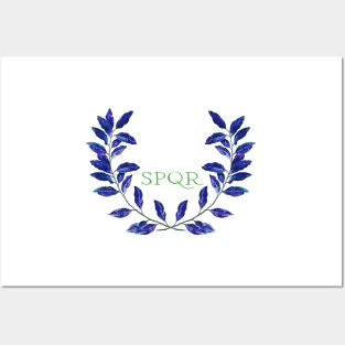 rome SPQR laurel wreath Posters and Art